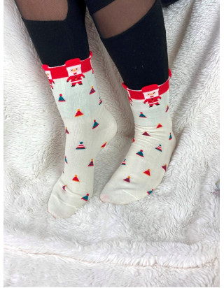 Skvelé vianočné ponožky biele